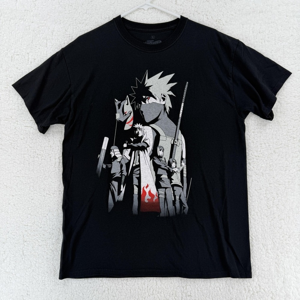 Naruto Shippuden Kakashi Shirt‎ Mens Large Black Ripple Junction Anime Tee